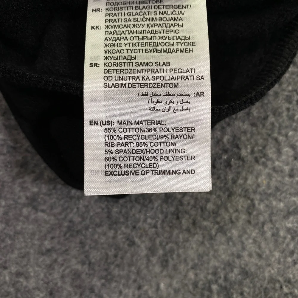 Adidas Trefoil Big Logo Sweatshirt Hoodie Mens XL Black White Fleece Pullover